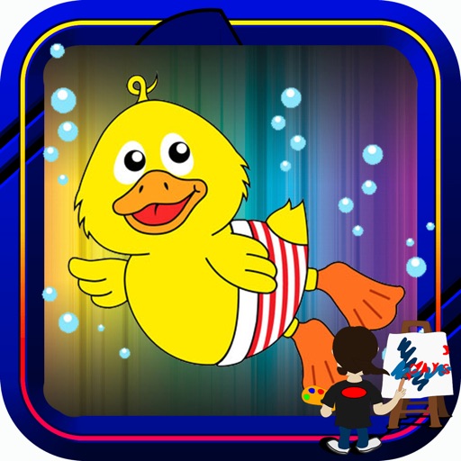 Book Colouring For Cartoon Duck Version iOS App