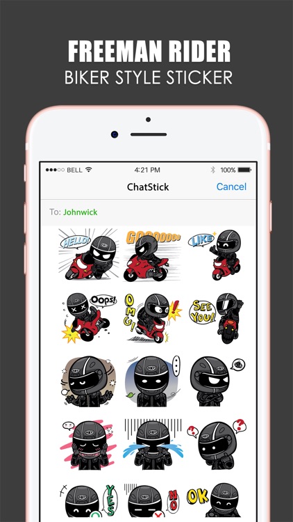Freeman Rider Stickers Emoji Keyboard By ChatStick