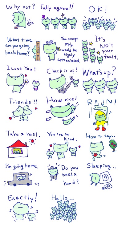 Cute Frog Stickers!!