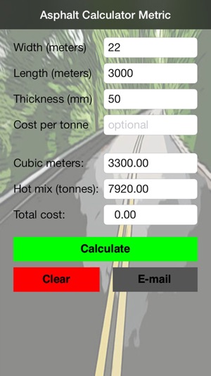 Asphalt Calculator Metric