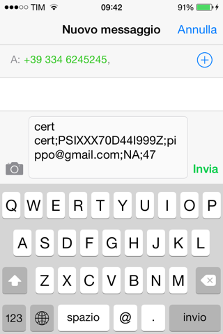 Certificati anagrafici via SMS screenshot 4