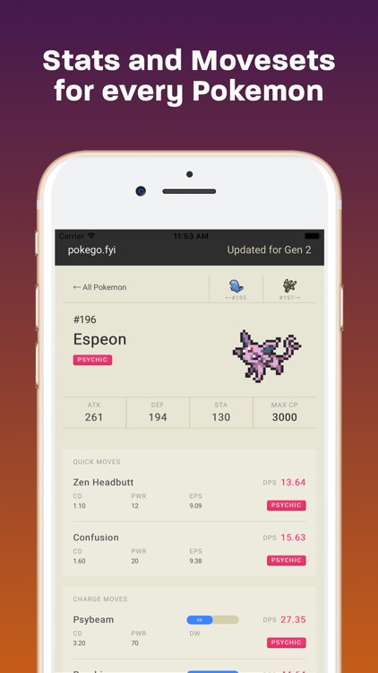 Pocket Database for Pokemon Go