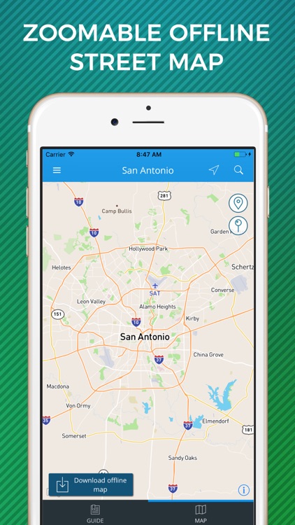 San Antonio Travel Guide with Offline Street Map