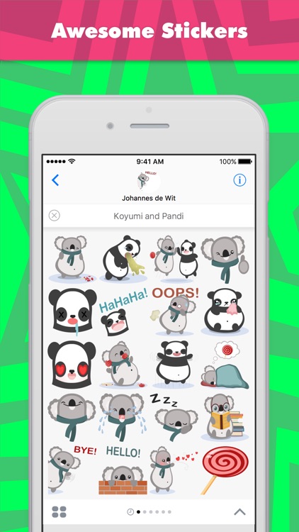 Koyumi and Pandi stickers by Johannes de Wit