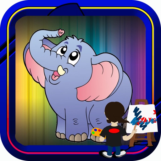 Book Colouring For Cartoon Elephant Version Icon