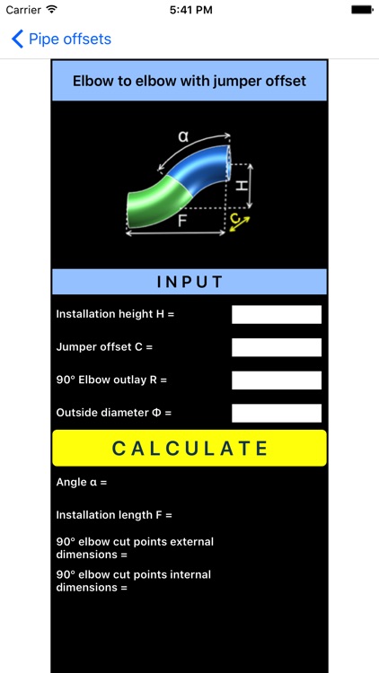 Pipe offset calculation