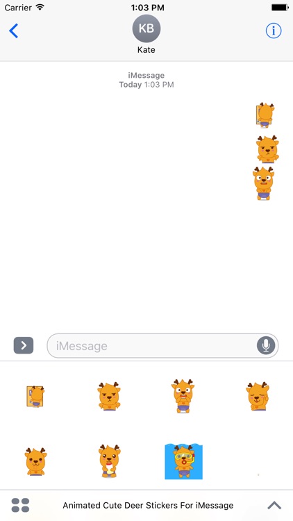 Animated Cute Deer Stickers For iMessage