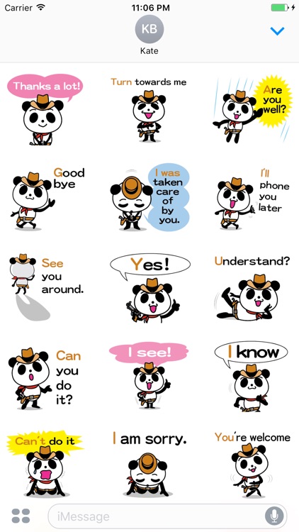 Percy the cowboy panda stickers