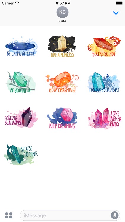 March Gem Words - Text Message Stickers Pack
