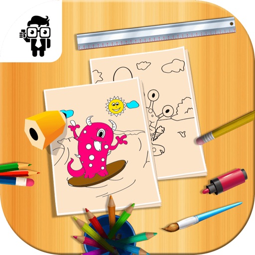 Monster Kids Coloring Book Icon