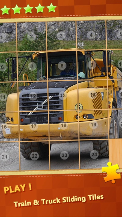 Train & Big Trucks Jigsaw Puzzle Sliding Games