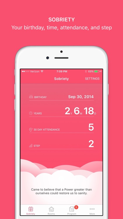 Pink Cloud: Alcoholics Anonymous Meeting Finder screenshot-0