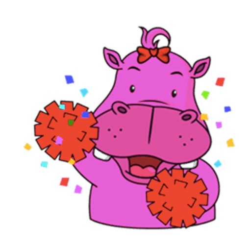 Pink Hippo Stickers icon