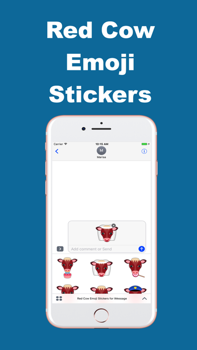 Red Cow Emoji Stickers for iMessage 1.0 IOS -