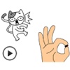 Funny Cat and Funny Fly Animated Stickers