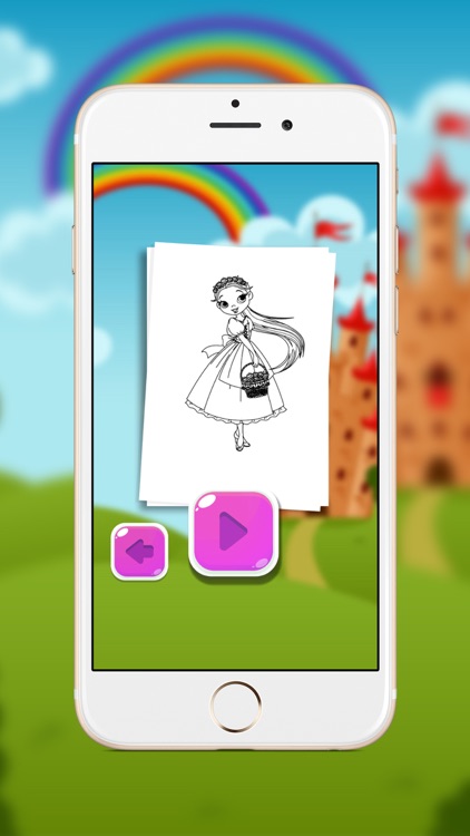 Cute Princess Coloring Book for Kids & Toddlers screenshot-3