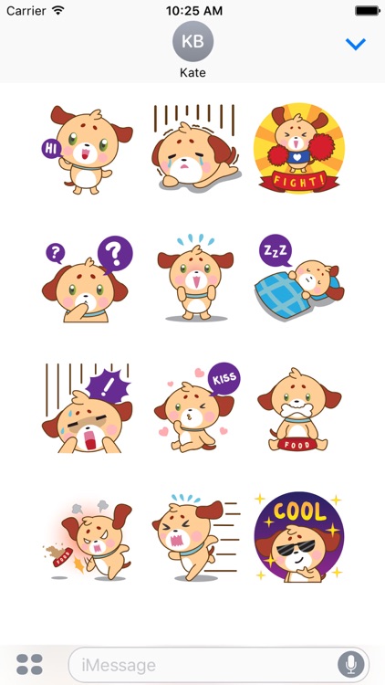 Woofie, the cute little puppy for iMessage Sticker