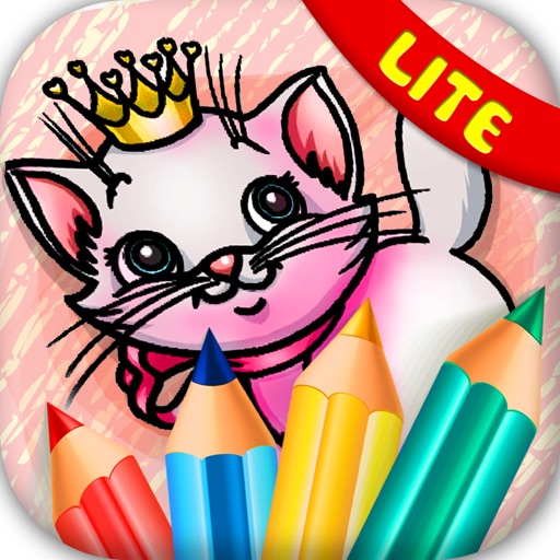 Paint Color on Cats & Kittens Cartoon Picture Book Icon