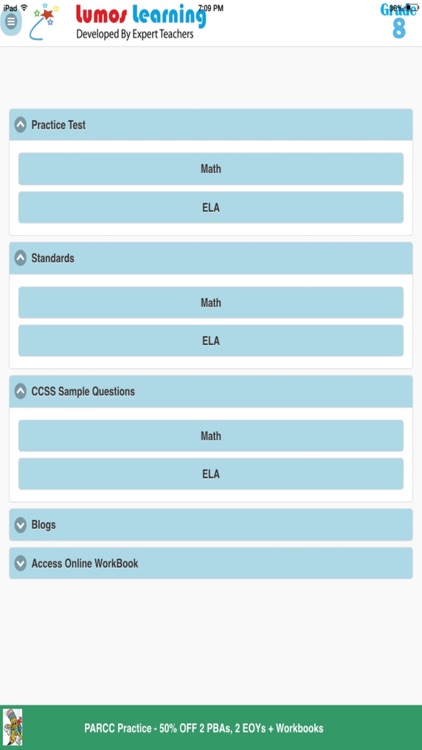 Math ELA Grade 8 - Common Core,PARCC,SBAC Practice