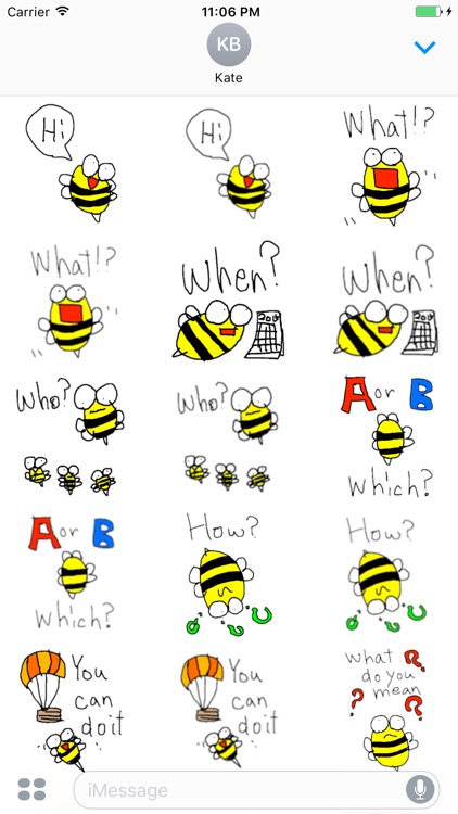 Peet The Little Cute Bee English Sticker screenshot-4