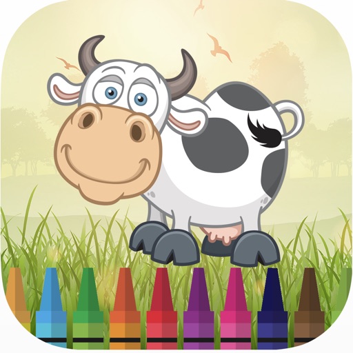 Animal in farm coloring book games for kids iOS App