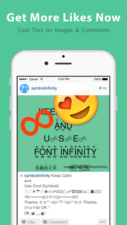 Symbol Infinity Pro ∞ Symbols,Cool Fonts & Kaomoji screenshot-4