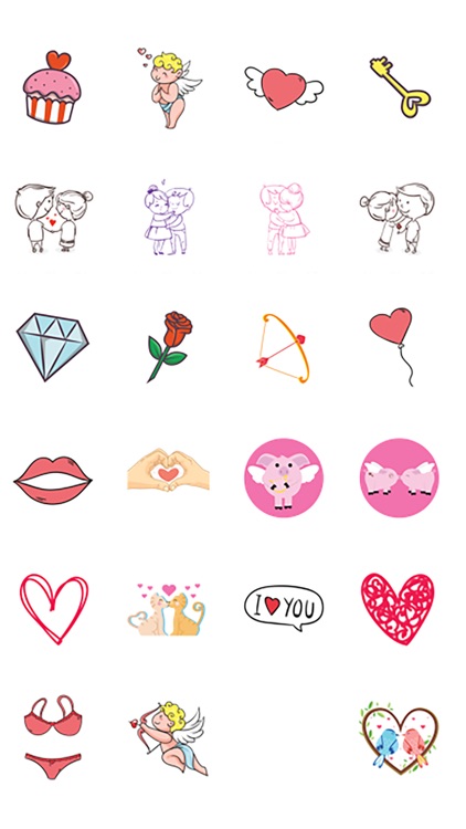 Hearts and Flowers - Cute Love Valentine Stickers