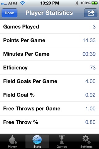 MyStats BBall screenshot 4