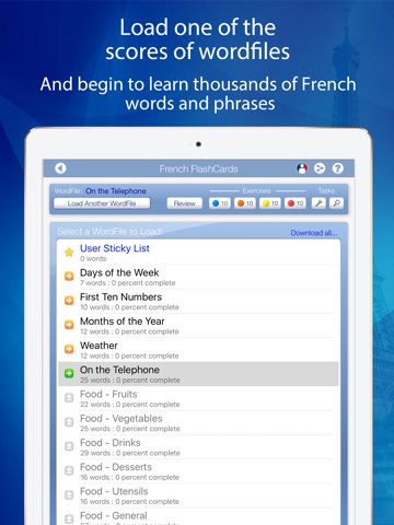 Learn French FlashCards for iPad screenshot 2