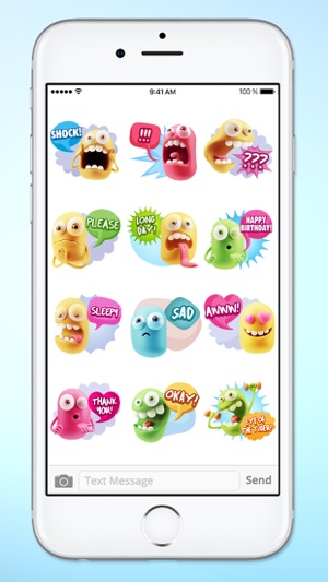 Silly 3D Monster Emojis With Words Sticker Pack(圖4)-速報App