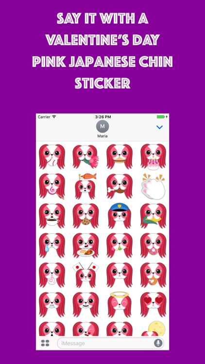 Valentine's Day Japanese Chin Emoji Stickers