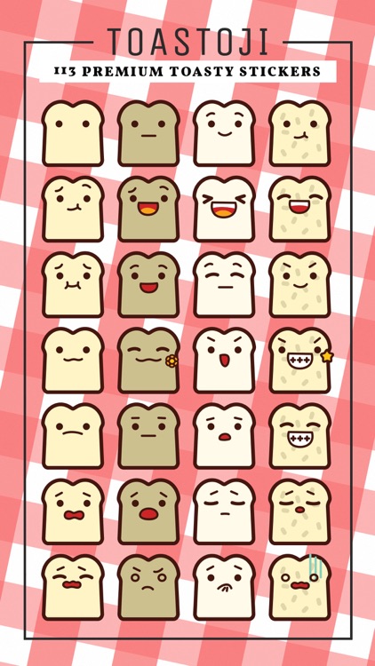 Toastoji Kawaii Toasted Bread Emoji Stickers