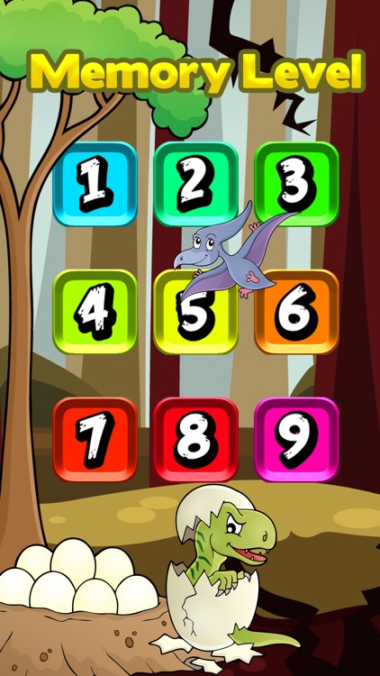 dinosaur memory match - kids learn game