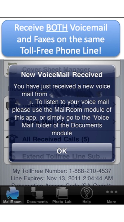 My Toll Free Number Lite - with VoiceMail and Fax screenshot-0