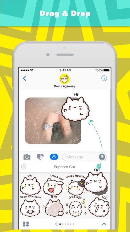 Popcorn Cat stickers by Domz Agsaway