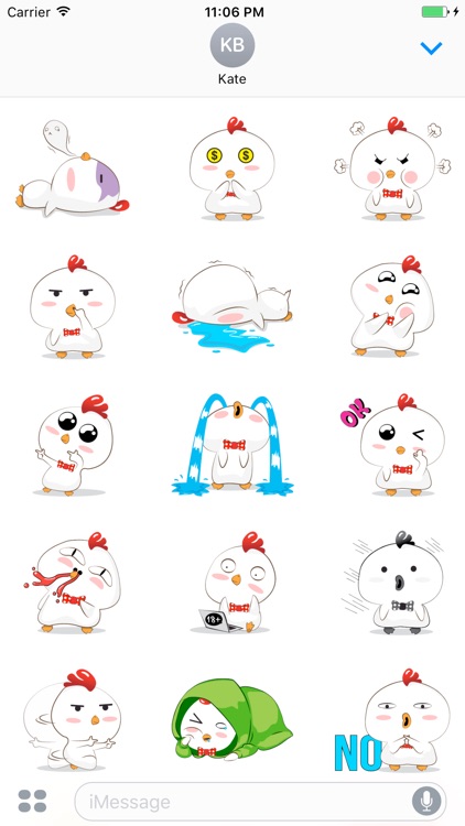 The Little White Cutie Chicken Stickers