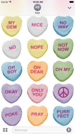 Candy Hearts Stickers #1 for iMessage(圖5)-速報App