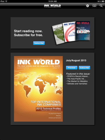 Screenshot of Ink World Magazine