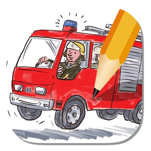 Big Fire Truck Coloring Page Game For Kids Icon