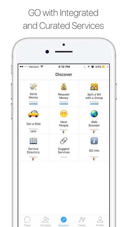 GO Services - Service Catalog, Chat for Uber Venmo