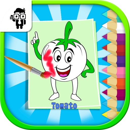 Vegetables Kids Coloring Book Icon