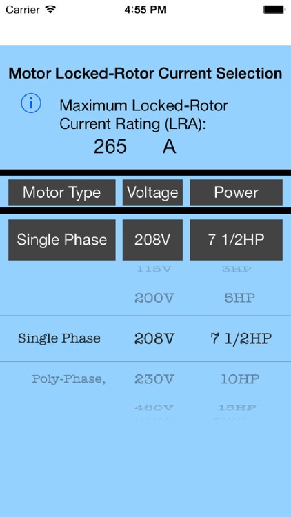 Motor Locked-Rotor Ampere Sizing