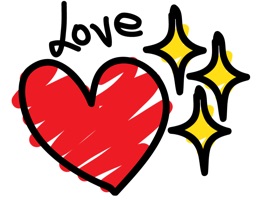 Express your love to a loved one with hearts and hand drawn love notes with the love stickers pack