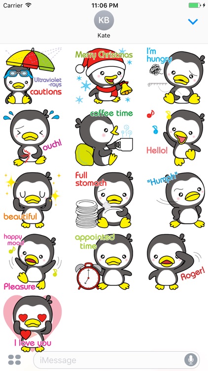 Ginni Little Baby Penguin English Sticker