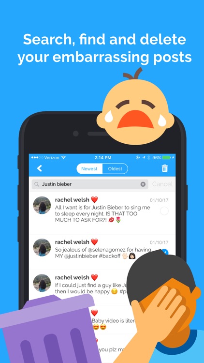 Xpire - Mass delete your tweets and Facebook posts screenshot-3