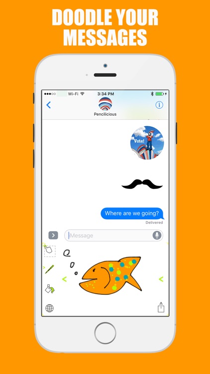 Pencilicious Doodle Message Keyboard screenshot-0