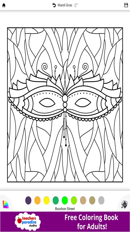 Coloring Book for Adults: Mardi Gras Fat Tuesday screenshot-3