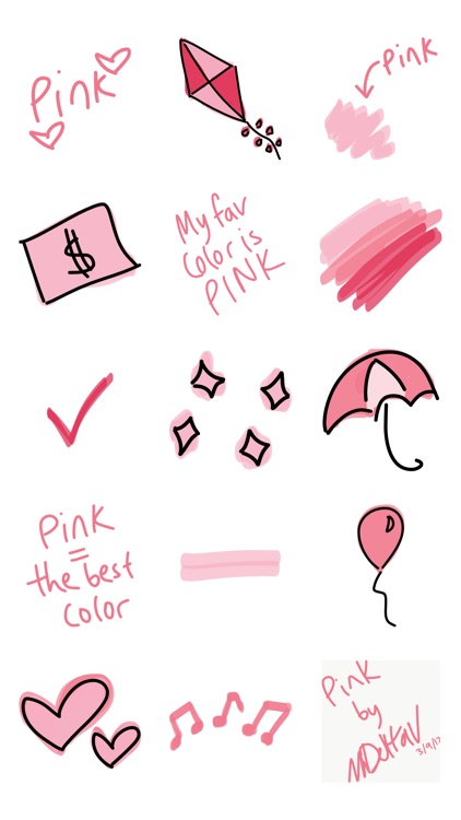 Pink sticker, cute love baby stickers for iMessage