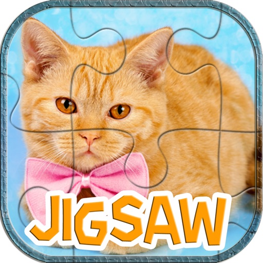 Beautiful cat jigsaw puzzle games for kids toddles icon