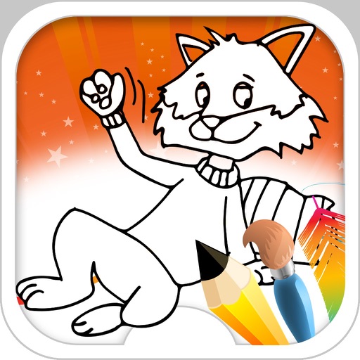 Fox Coloring Book For Kids Icon